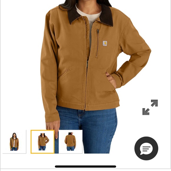 Carhartt Women’s Detroit Jacket with Dark Brown Corduroy Collar - Picture 6 of 8